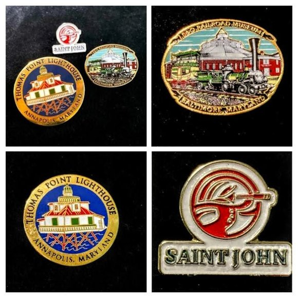 Accessories | Lapel Pins Thomas Point Lighthouse Baltimore Bo Railroad ...